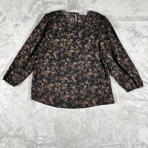 Monday Fun Women's Atlas Smocked Shoulder Detail Blouse Black Size Large